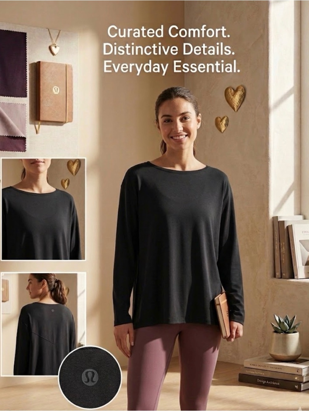 Lululemon Back in Action Black Long Sleeve Top
